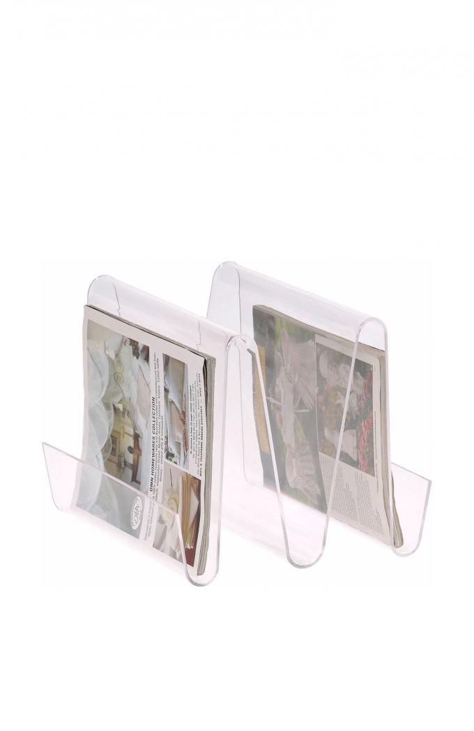 Tijdschriftenhouder uit transparant plexiglas (30 x 31 x 25 cm)