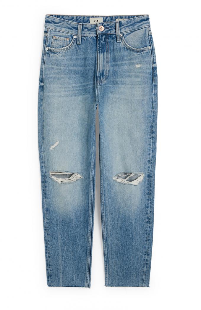 Rechte jeans met wassingeffect