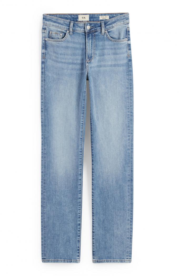 Rechte blue jeans met mid waist
