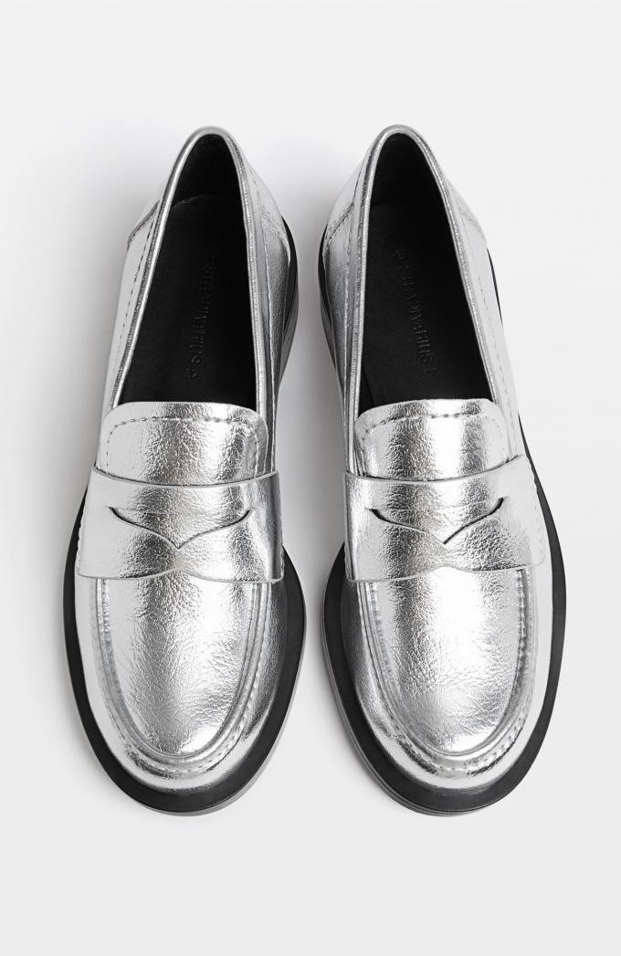 Zilveren loafers