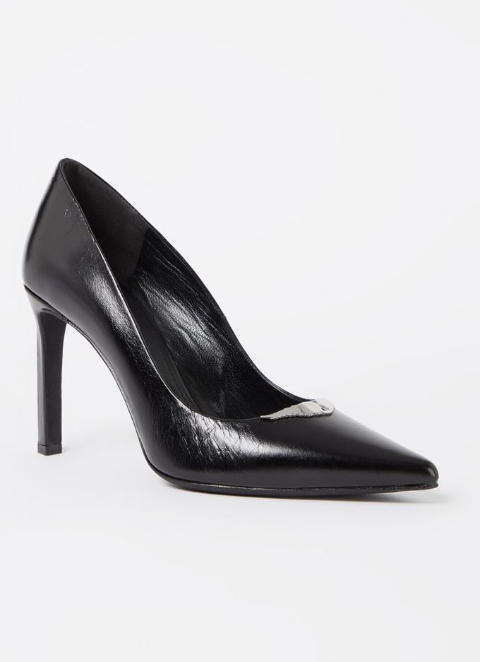 Leren pumps in zwart