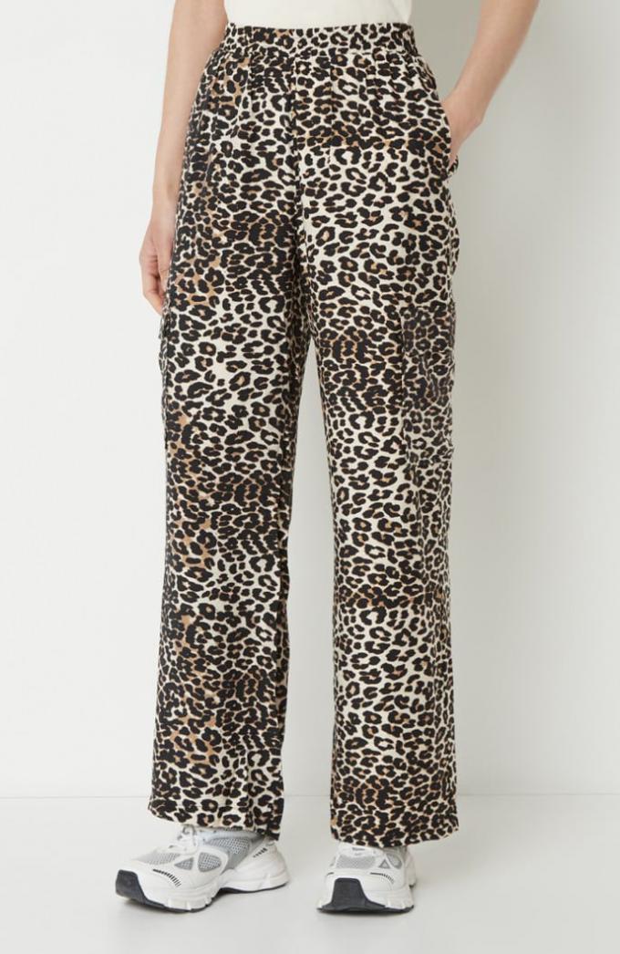 Losse broek met luipaardprint 