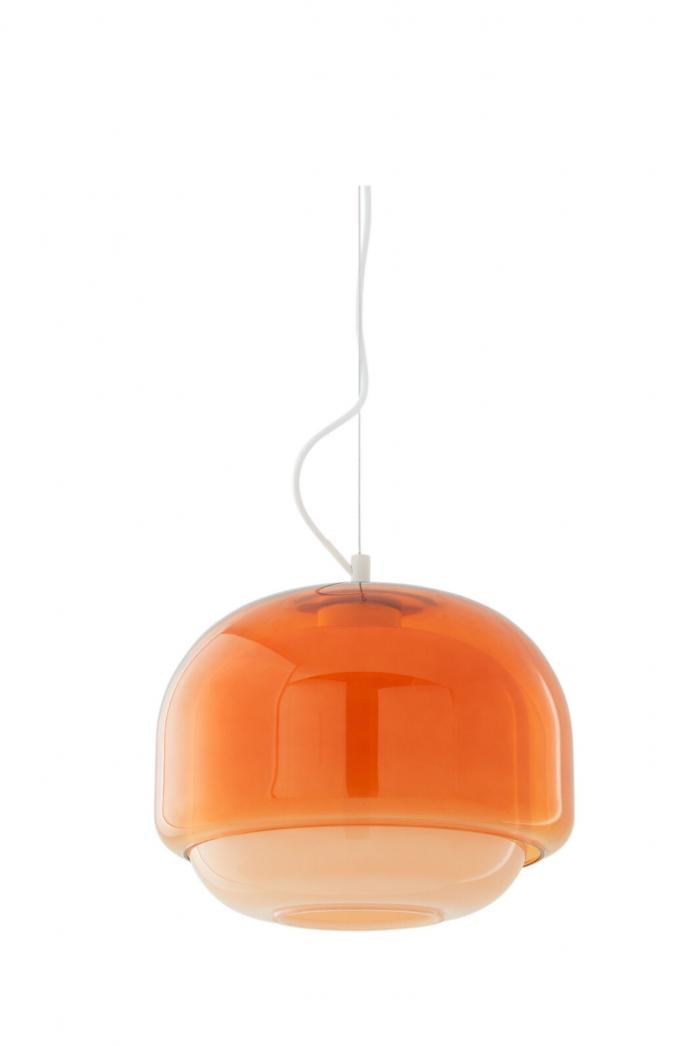 Hanglamp in oranje glas 'Kinoko' (Ø 30,5 cm)