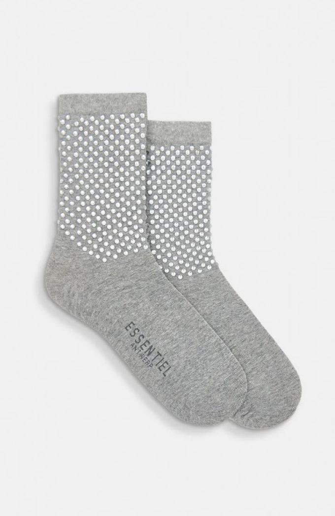 Grijze sokken met stras