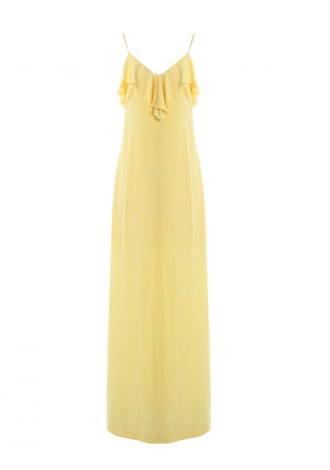 Robe maxi froncée 