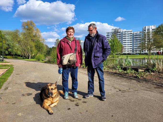 Marie-Jeanne Depraetere en Jan Strubbe komen hier dikwijls wandelen met hun hond Jana