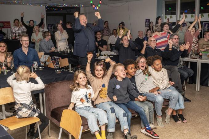 Dolle vreugde bij de collega's van Christophe.