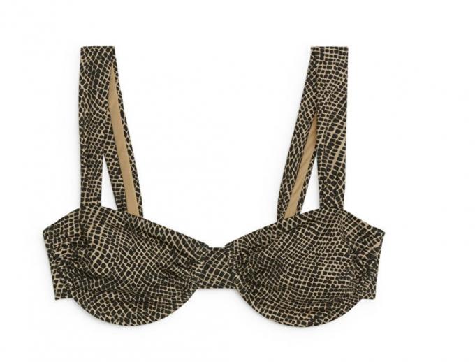 Balconette bikini top met snakeprint 