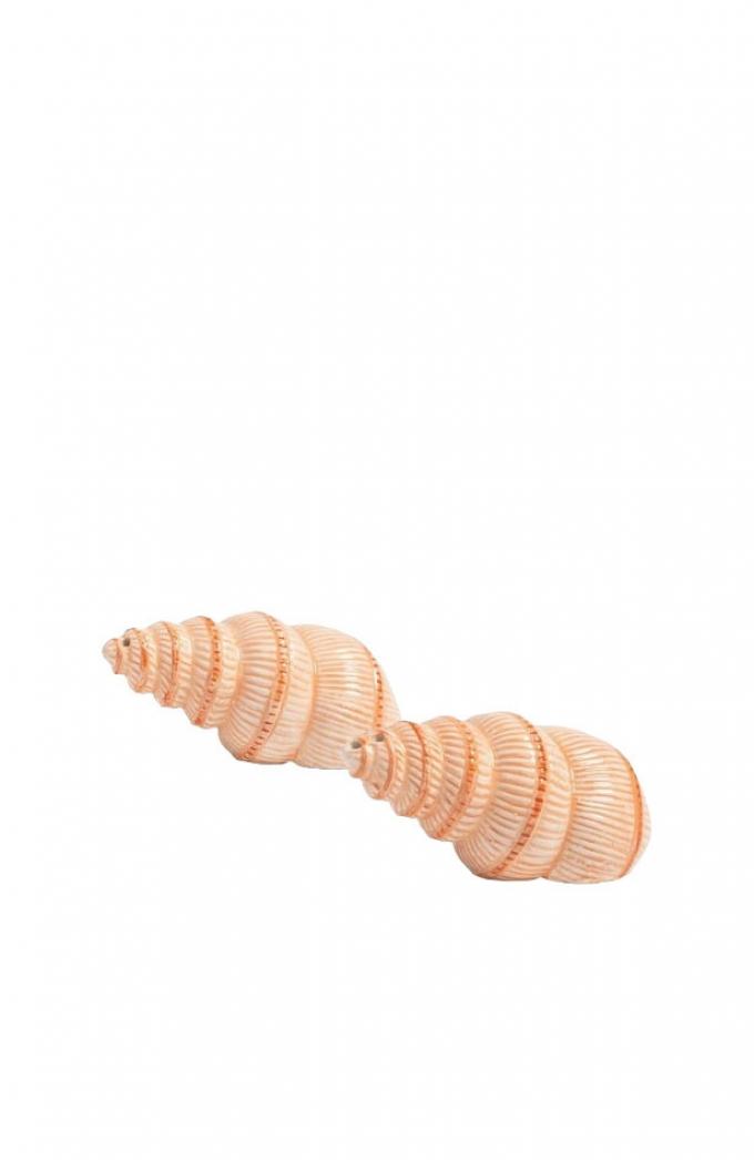 Zout- en peperset uit dolomiet ‘Shell’ (H 9 cm)