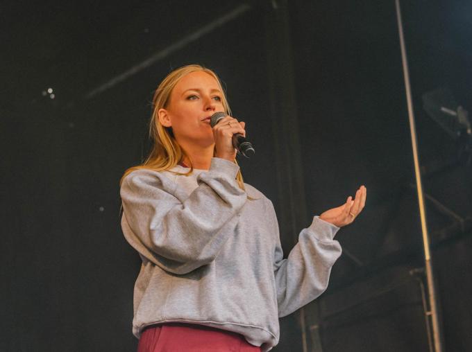 Melissa Depraetere, op het podium van het 1 mei festival