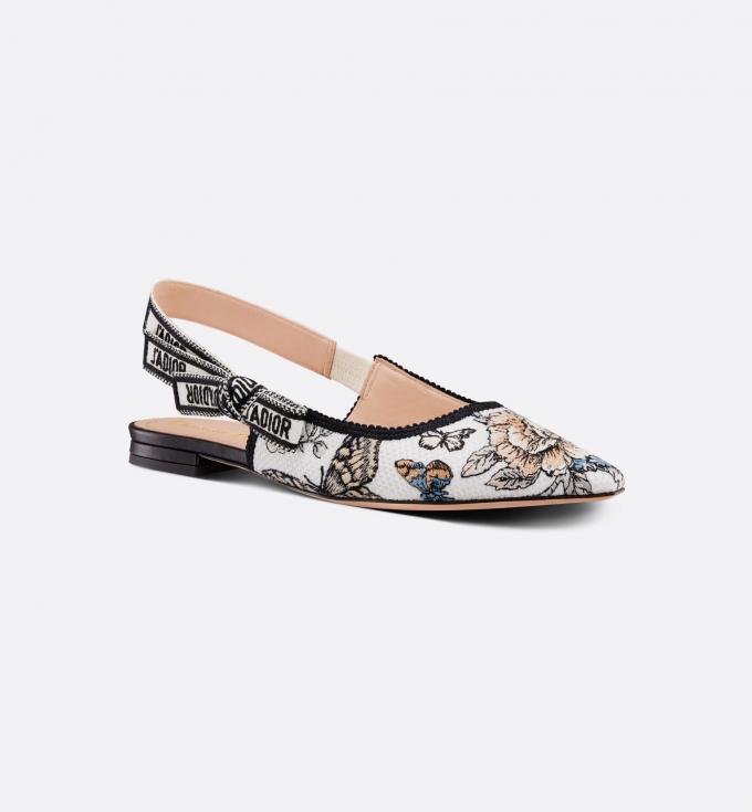 Slingback ballerina's met print