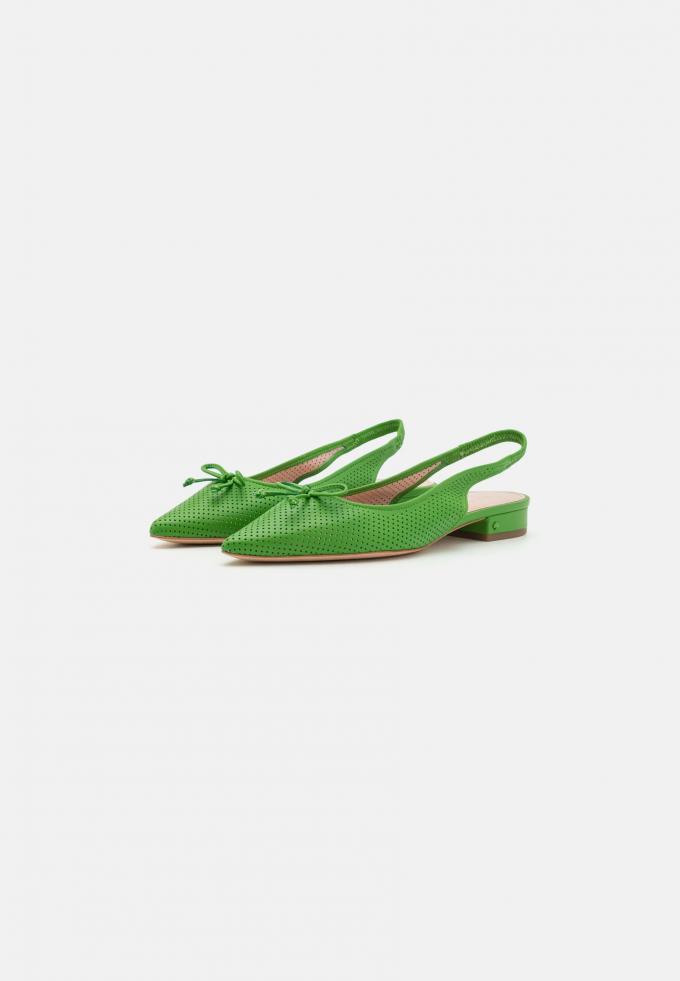 Slingback ballerina's in mosgroen