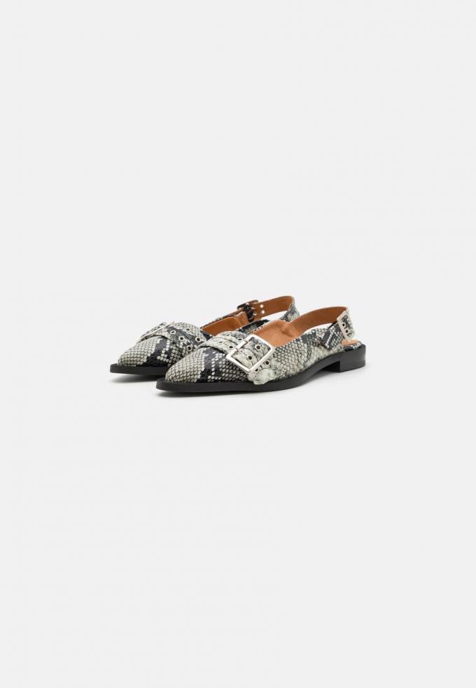 Slingback schoenen met slangenprint