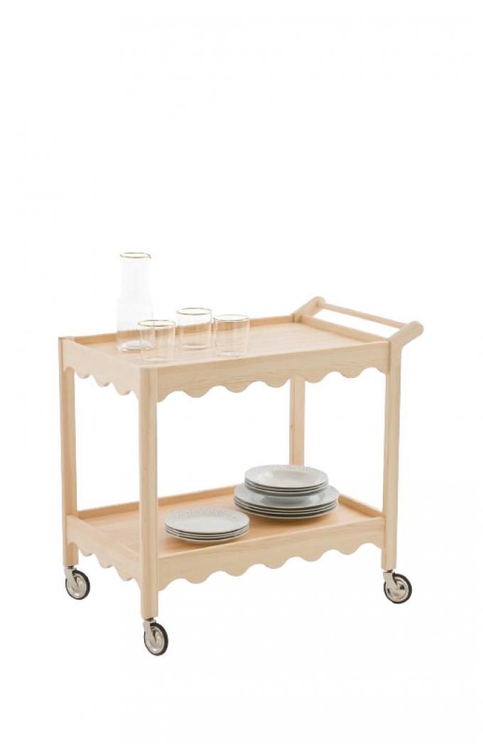 Trolley in massief grenen 'Kristen' (78,5 x 72 x 46 cm)