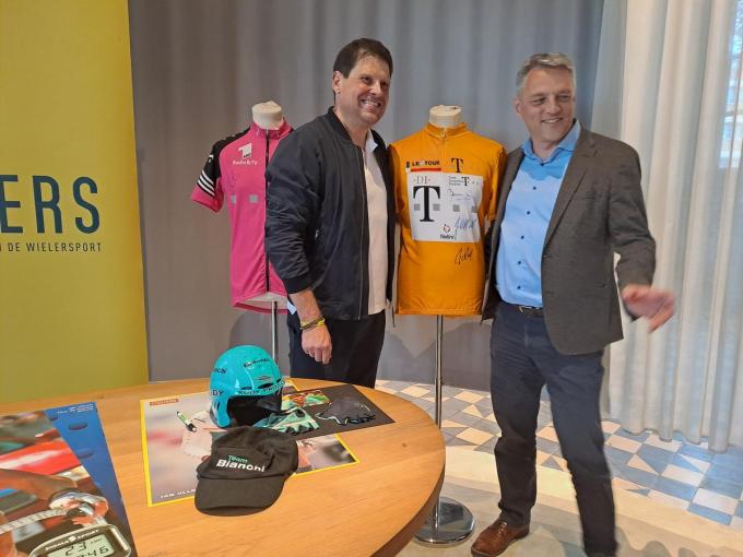 Jan Ullrich en schepen Piet Delrue.