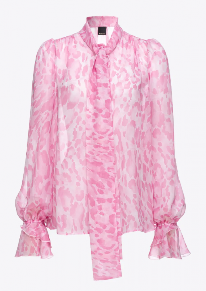 Roze chiffon blouse