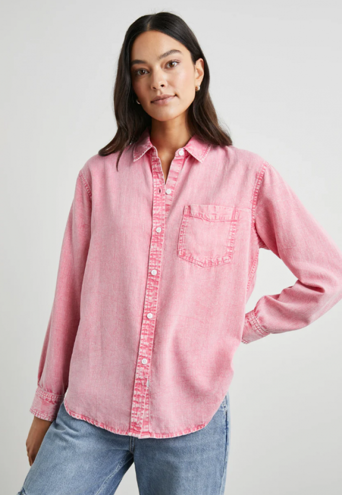 Roze denim blouse