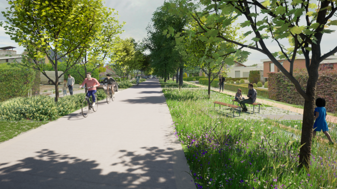In 2025 zou de Steenbrugstraat in een groene toegangsweg tot de dorpskern veranderd moeten zijn.