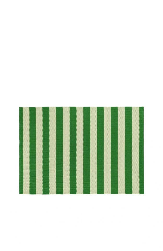 Groene geweven deurmat uit gerecycleerd polyester ‘PLATÅGUPP’ (40 x 60 cm)