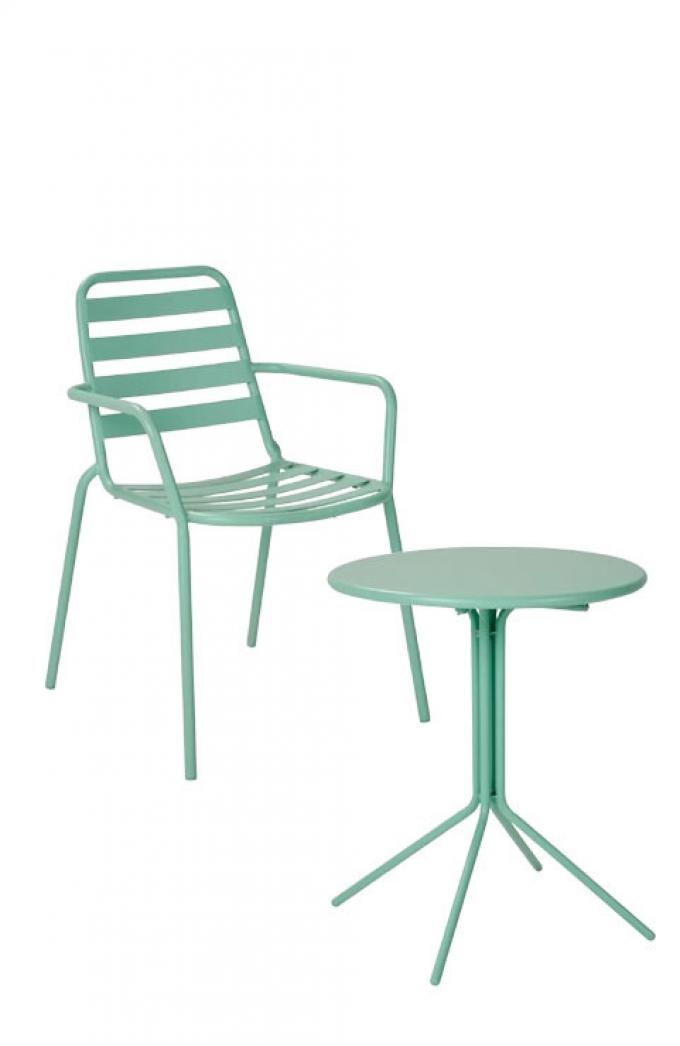 Turquoise bistroset (2 stoelen en 1 tafel) ‘OLAV & LIVA’