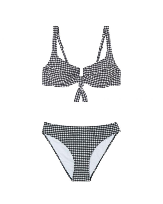 Bikini met beugeltop en vichy ruit 