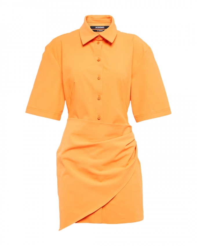 Oranje jurk met overslag