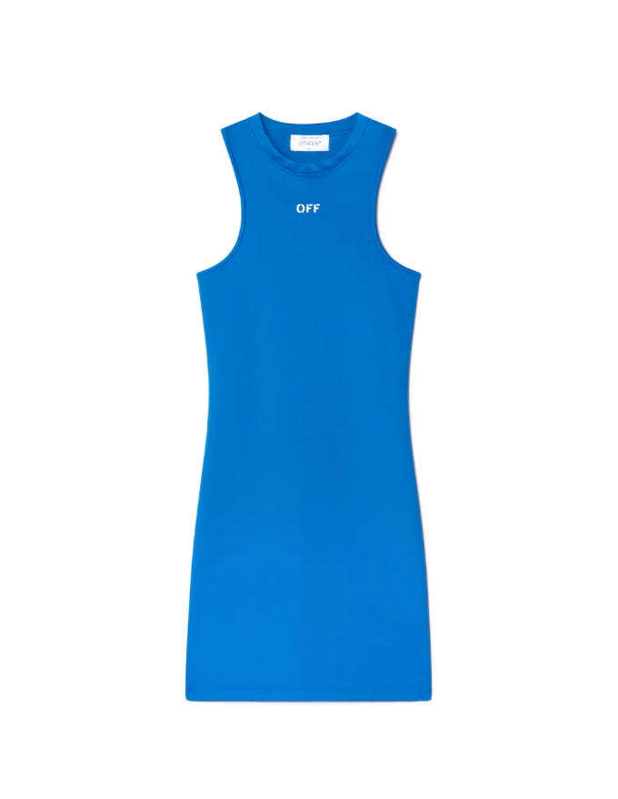 Blauwe mini-jurk