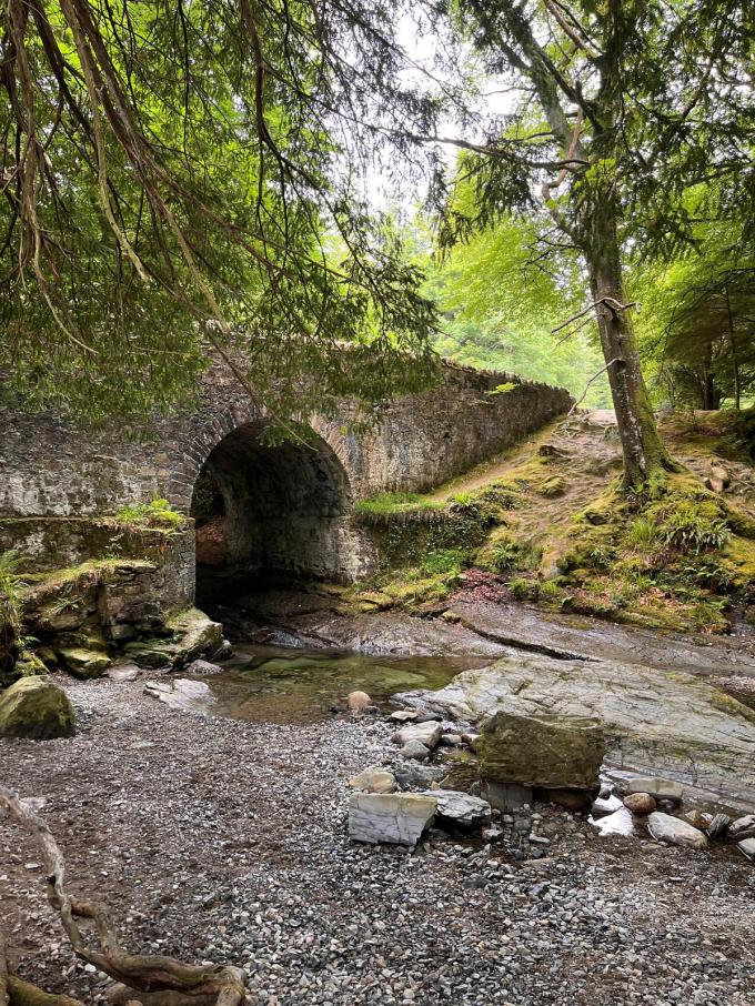 In Tollymore houden we halt bij de bekende brug uit ‘Game of Thrones’. (foto SRA)