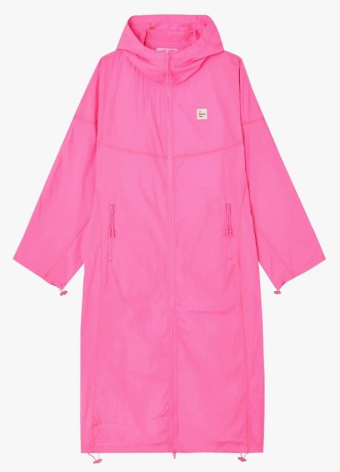 Oversized regenparka met kap in roze