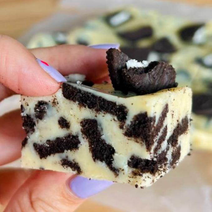 Oreofudge met witte chocolade