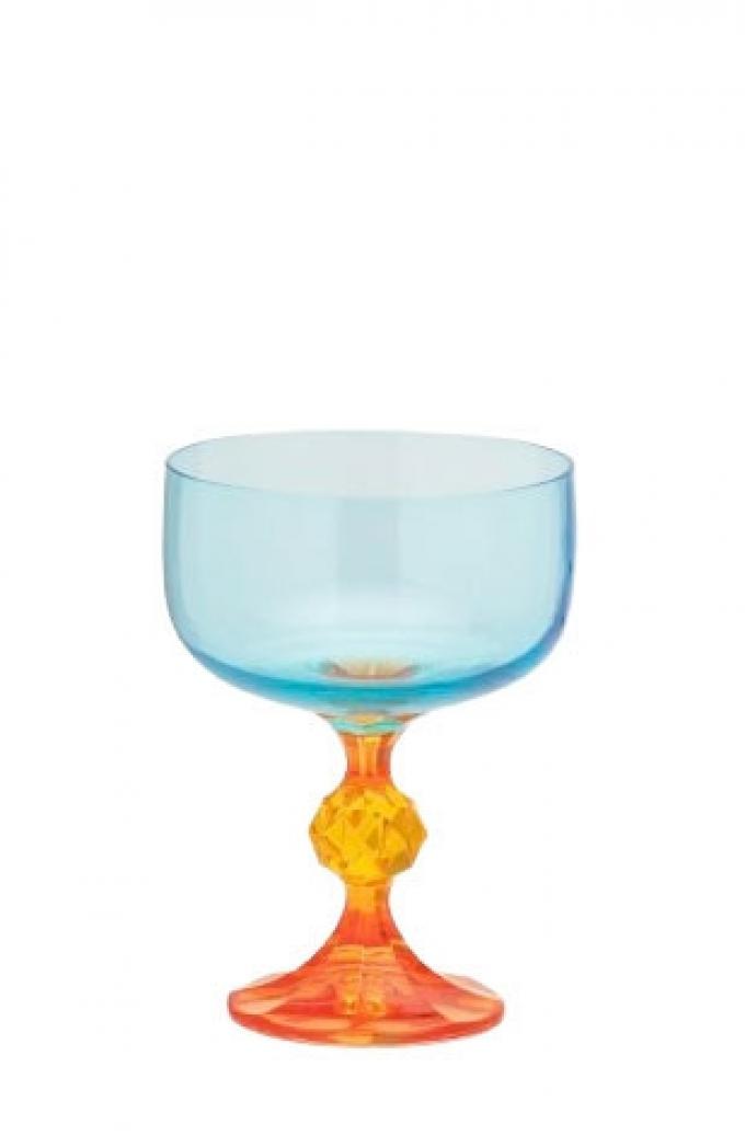 Blauw-oranje cocktailglas ‘Paradise’