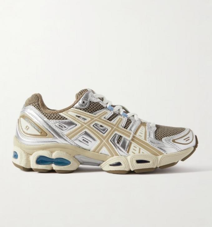 Metallic met beige running sneakers