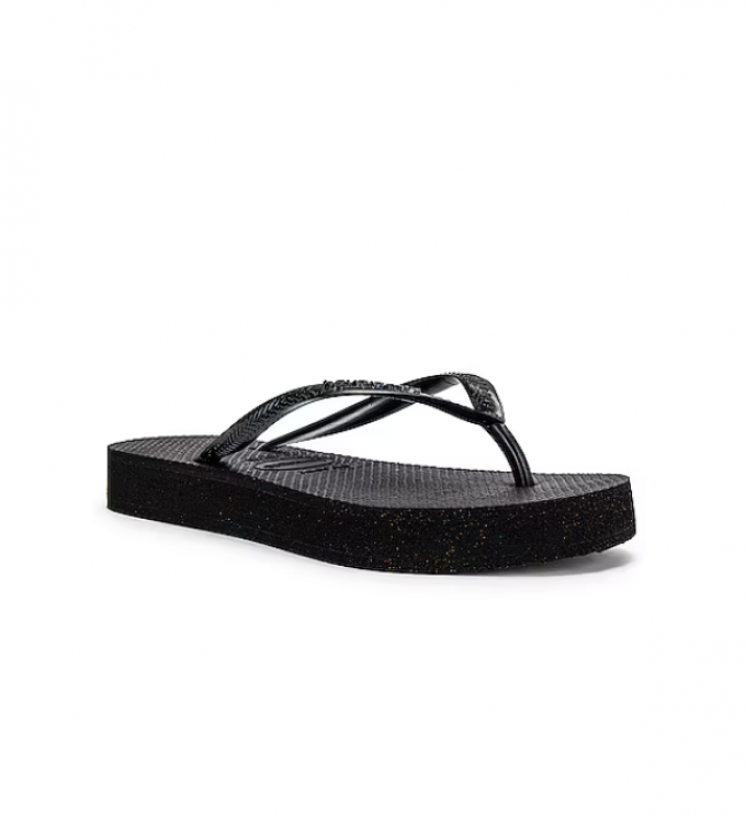 Zwarte Havaiana's met brede zool