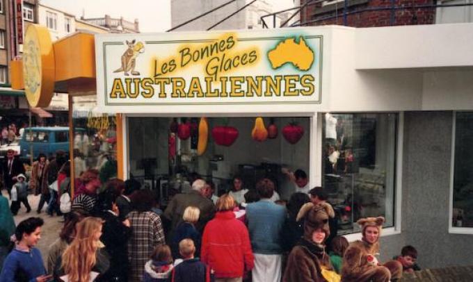 Een beeld uit de absolute beginjaren in Knokke, waar de eerste winkel de deuren opende.