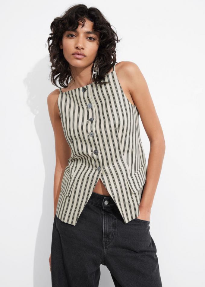 Gestreepte waistcoat top