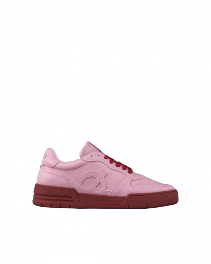 Roze sneakers uit bioleer, bamboe en kurk 