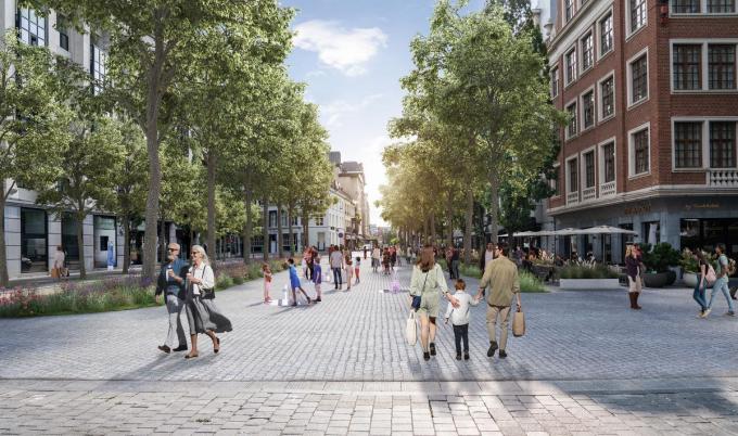 De Ramblas zou een brede wandelboulevard worden met meer groen en ruimte voor terrassen