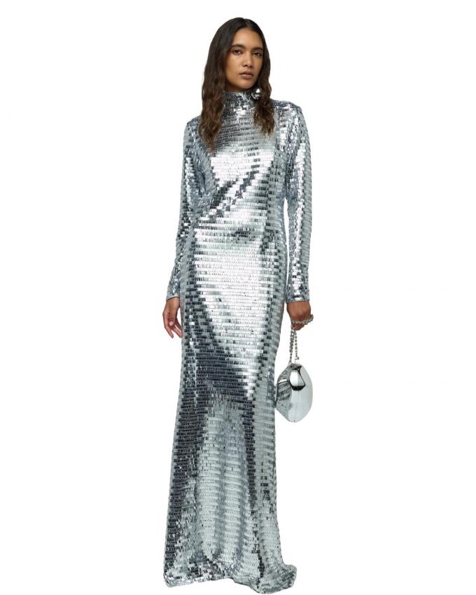 Metallic maxi jurk 