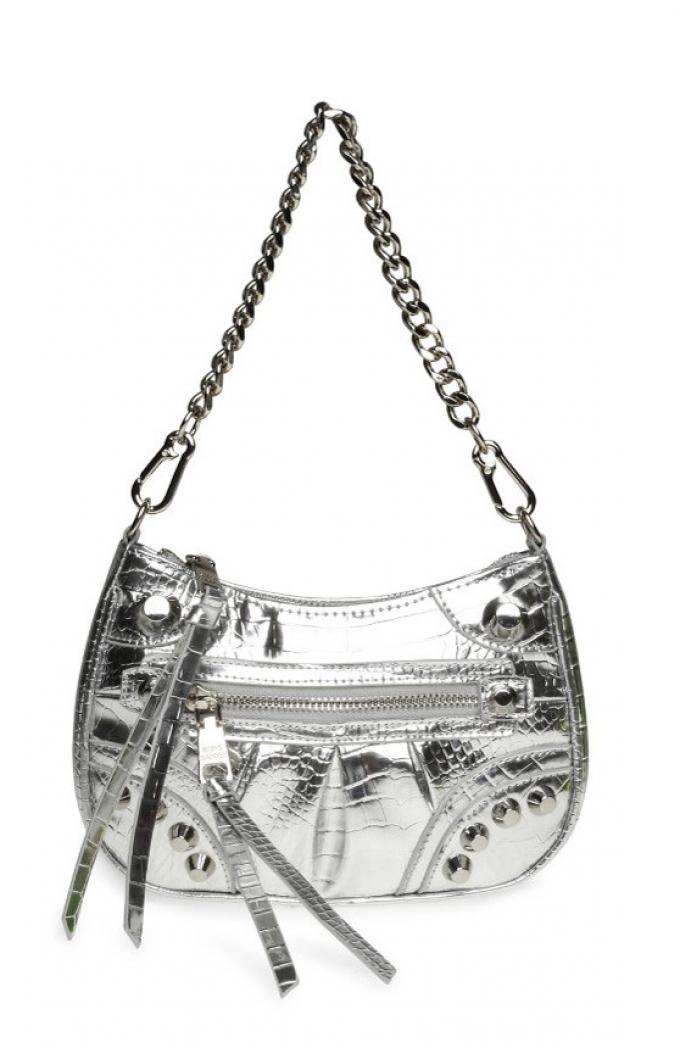 Metallic crossbodytas met studs