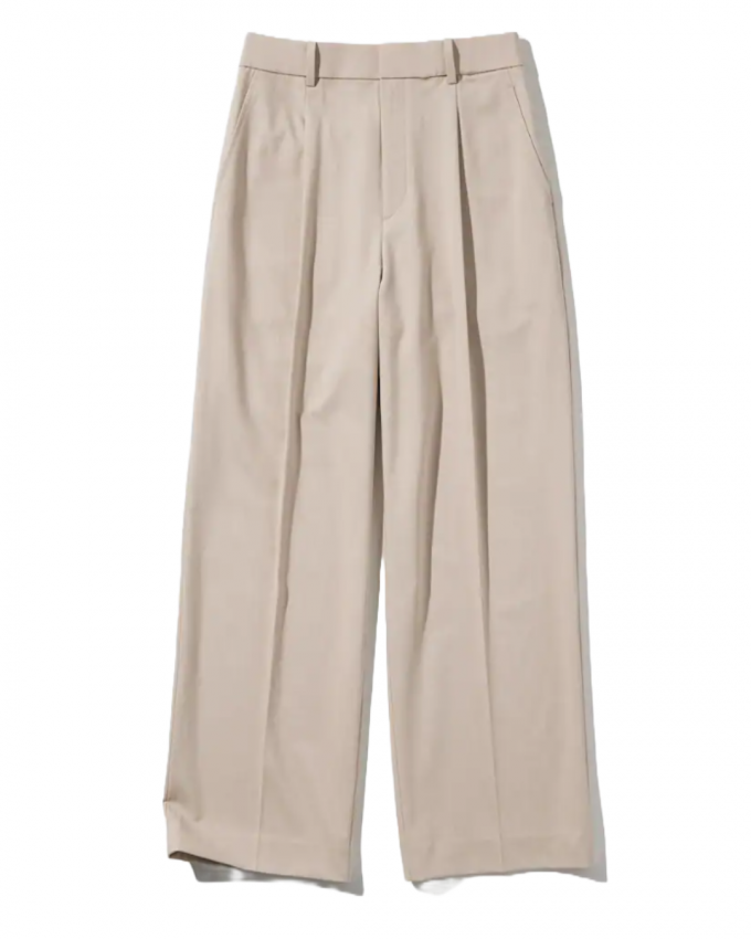 Wijde beige pantalon