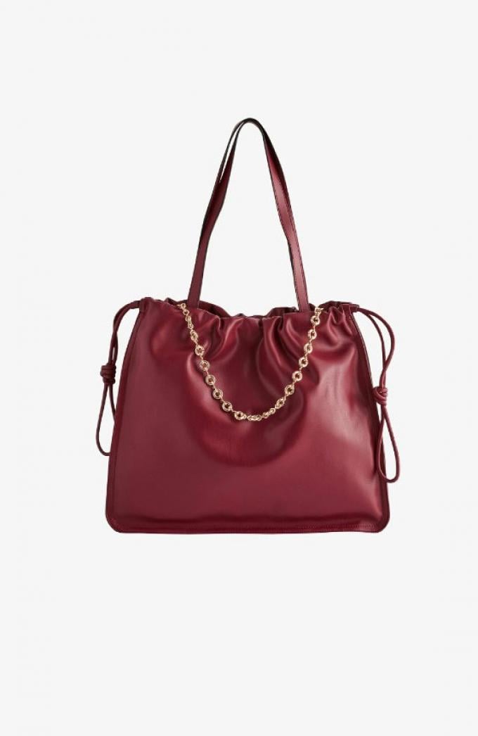 Bordeaux shopper met schakelketting