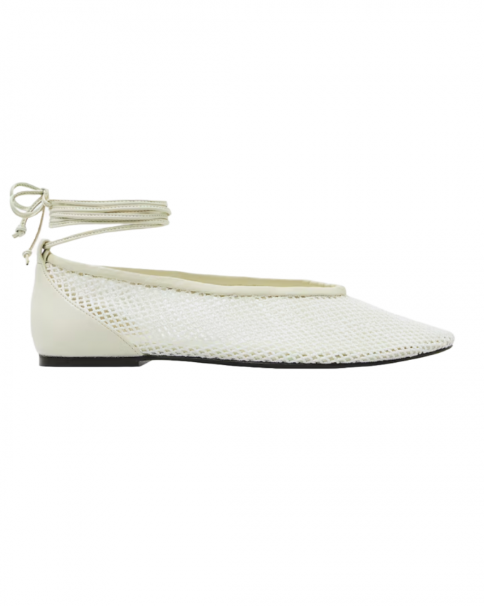 Witte mesh ballerina's