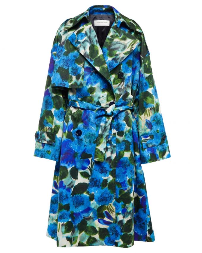 Trenchcoat met bloemenprint