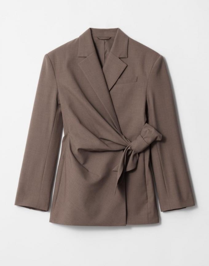 Asymmetrische blazer in bruin