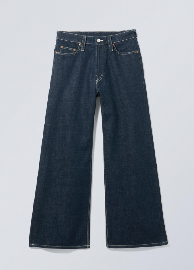 Jeansbroek met wijde pijpen