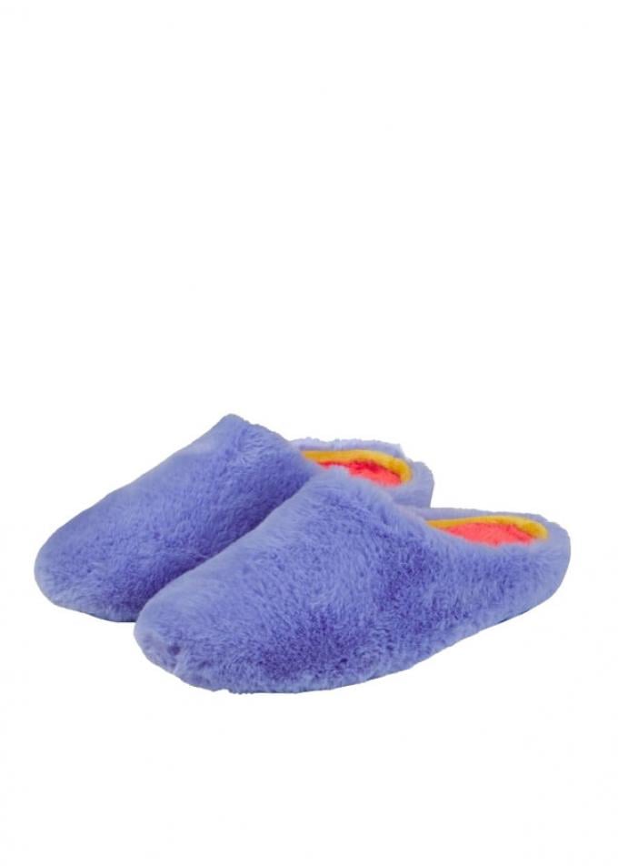 Lila fluffy pantoffels