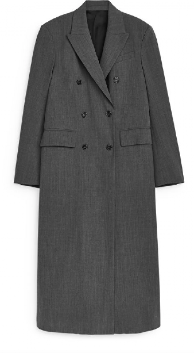 Manteau gris extra-long 