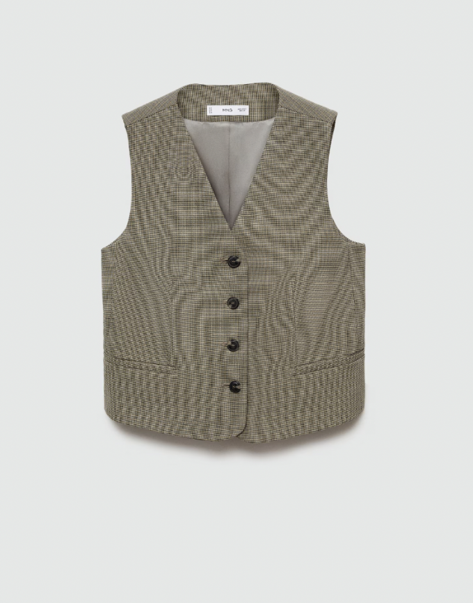 Le gilet costume micro pied-de-poule