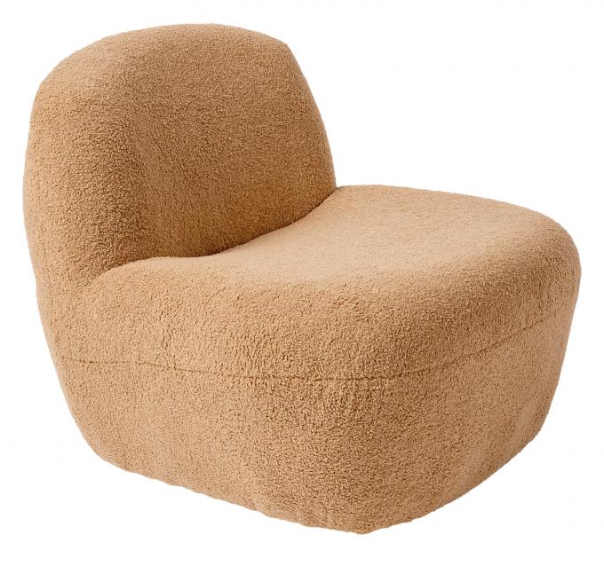 Fauteuil brun en matière teddy « Mike »