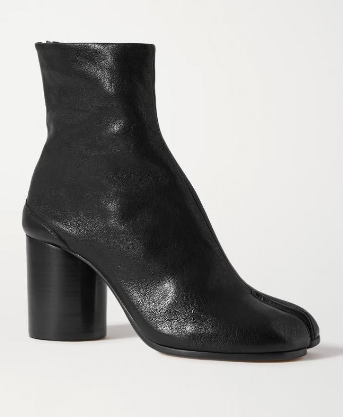 Klassieke zwarte Tabi-boots met split-toe